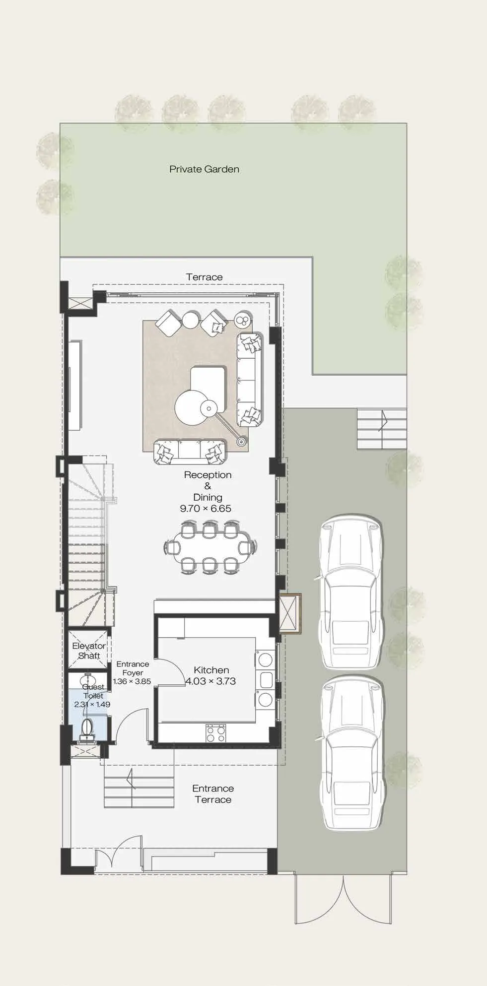 Icon Villa — مخطط الدور الأرضي