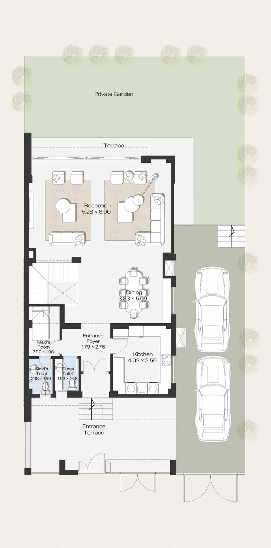 Prime Villa — مخطط الدور الأرضي